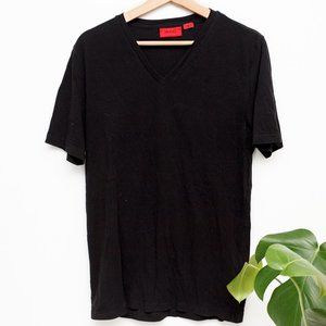 HUGO | Black V-neck T-shirt in stretched cotton